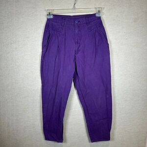 Cherokee Pants Women 8 Purple 100% Cotton High Waist Vintage Casual USA Made
